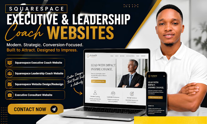 build squarespace executive coaching website design leadership website redesign