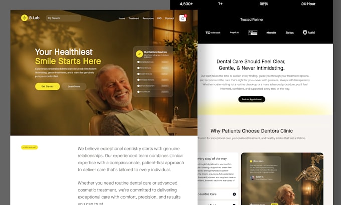 design patient converting dental care website