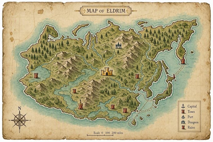 draw unique fantasy maps with detailed landscapes and locations