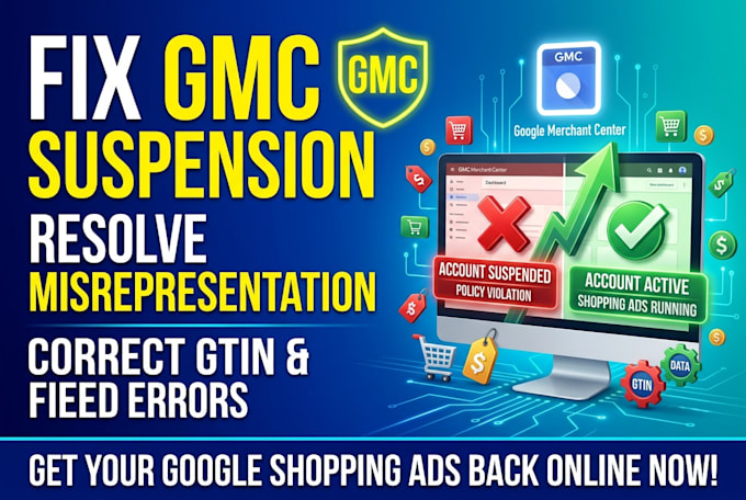 fix google merchant center misrepresentation suspension and gtin gmb