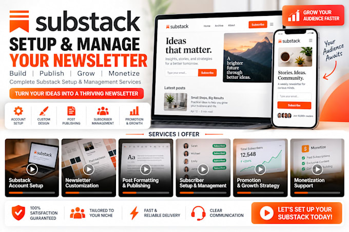 setup substack account substack newsletter manage substack post substact setup