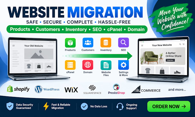 migrate product customer inventory seo cpanel domain website migration