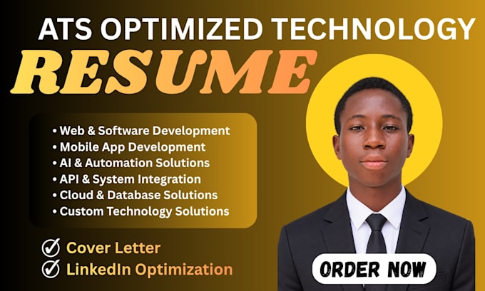 write an ats friendly technology resume, CV , cover letter