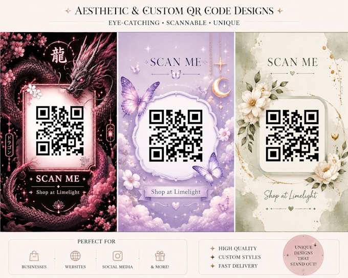create unique aesthetic and custom qr code designs