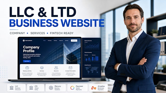 create business website fintech website integration llc compliance website setup