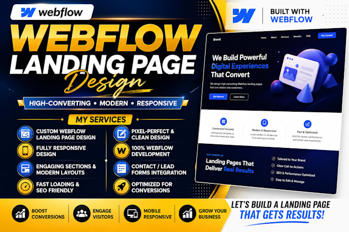 design and develop webflow website figma to webflow and webflow landing page