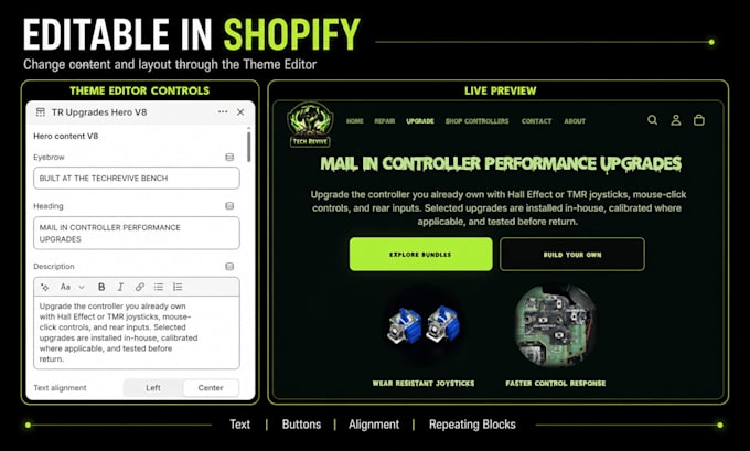 build a custom responsive shopify storefront page
