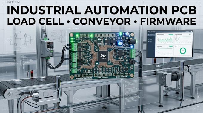design industrial automation pcb, load cell, conveyor control and firmware