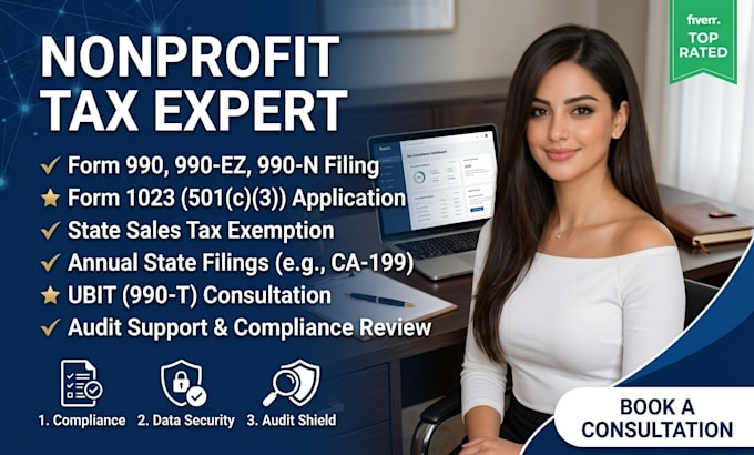 prepare nonprofit form 990 and 8868 extension documents for 501c3