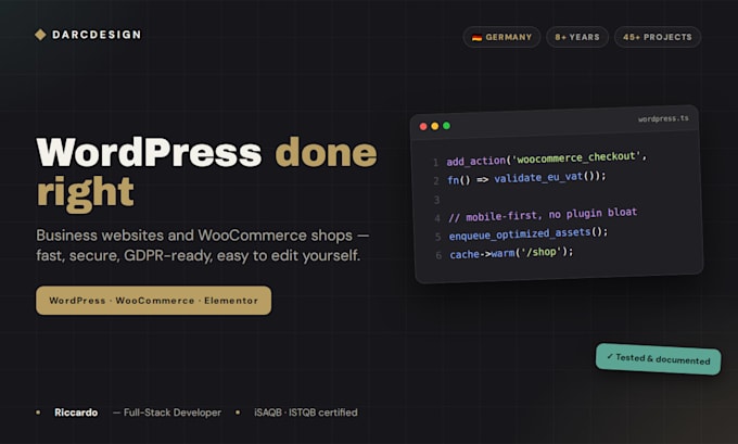 build a professional wordpress website or woocommerce shop