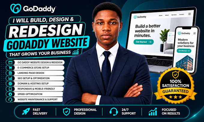 design, redesign and build a professional godaddy website
