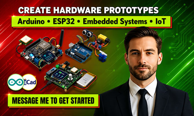 create hardware prototypes, arduino programming, esp32, embedded systems