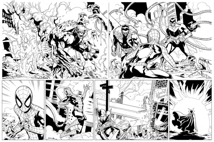 create comic book illustration, comic pages and graphic novel art