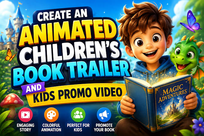 create animation children book trailer, promo kids
