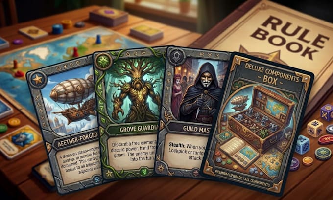 design card game mechanics, board game rules, and tabletop game development