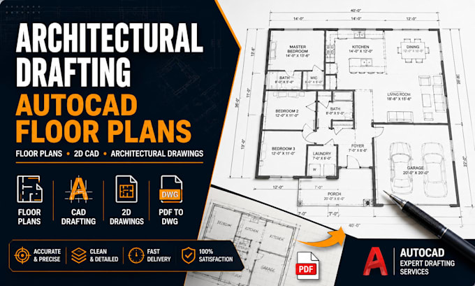 do architectural drafting, autocad floor plans and architectural drawings