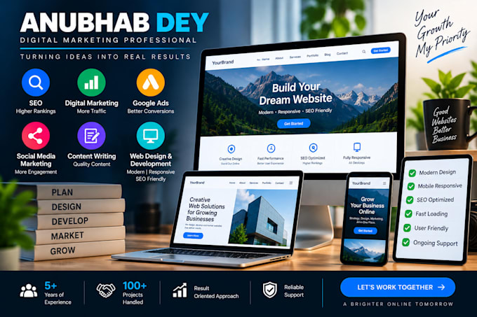 do digital marketing, SEM, web design, and graphic design