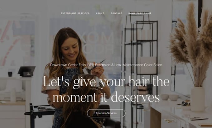 design squarespace hair salon website with online booking