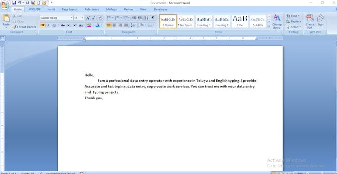 do accurate telugu and english typing and data entry work