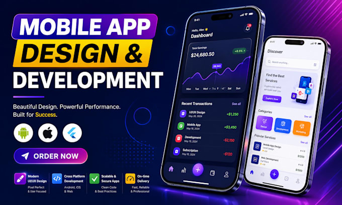 be your flutter mobile ios app ui ux developer, react native figma prototype
