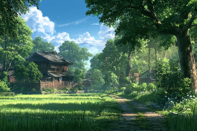 draw anime background and environment art