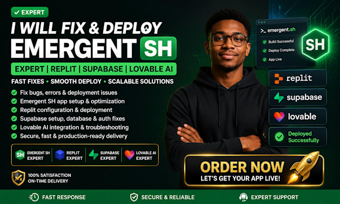 fix deploy emergent sh app emergent sh expert replit and supabase lovable ai