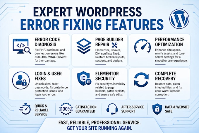 fix wordpress errors, issues, woocommerce fix, bugs