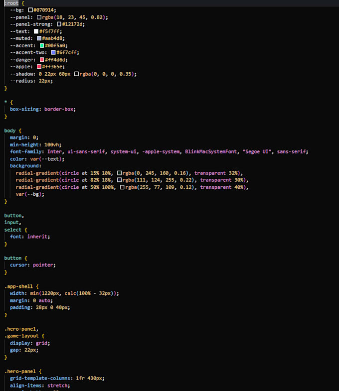 a custom HTML javascript web game with advanced features
