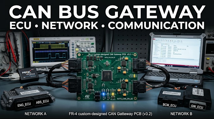 design custom automotive can bus gateway and ecu communication control module
