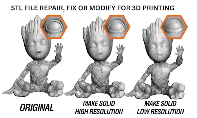 create repair, modify, fix stl files for quality 3d printing