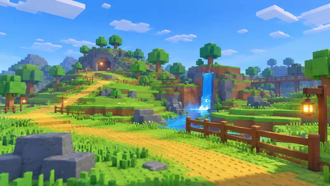 create 3d game environment game world map and level design for roblox unity