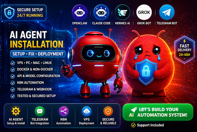 install setup fix openclaw claude code hermes ai agent grok bot telegram bot
