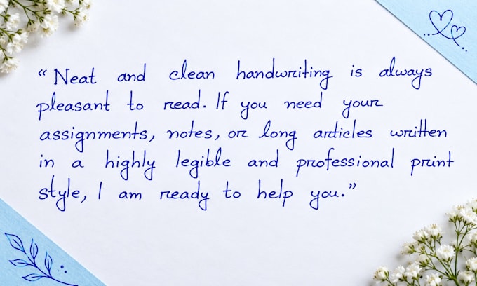 do beautiful handwriting, assignments, and letters