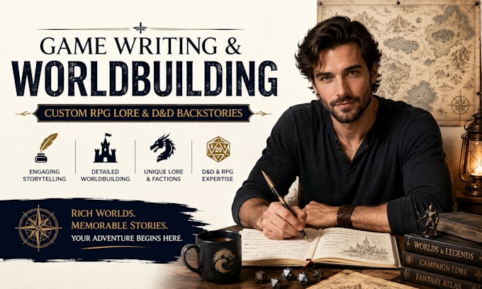 do game writing, worldbuilding, and write custom rpg lore or dnd backstories