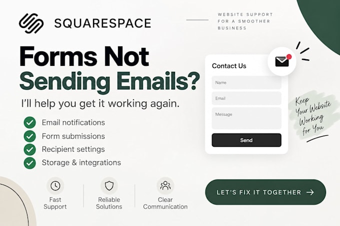 fix squarespace forms not sending emails or receiving submissions