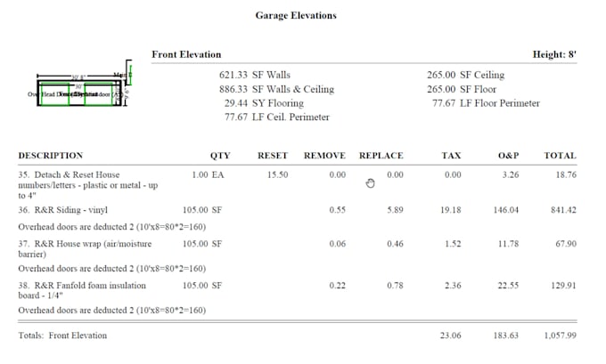 xactimate estimate for storm, water, fire damage claims