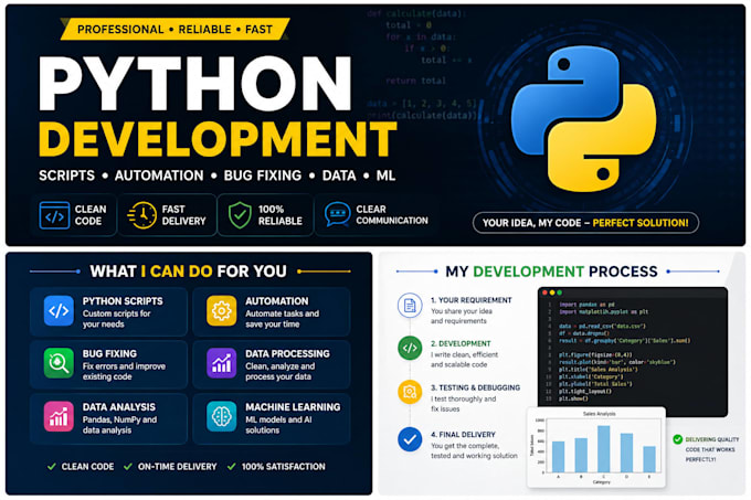 develop python scripts, fix bugs, and automate tasks