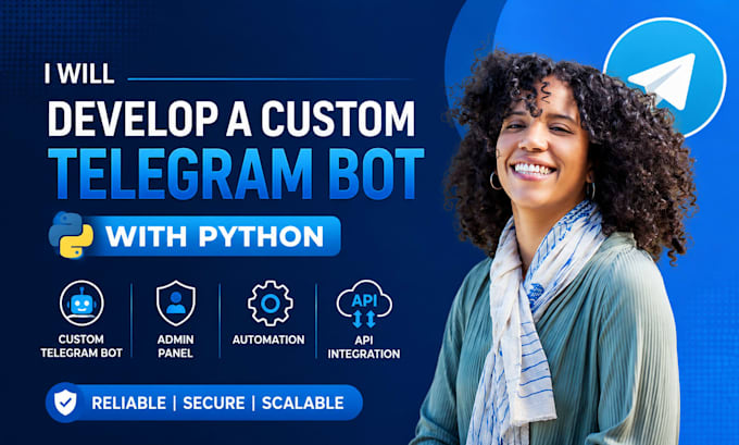 develop a custom telegram bot with python admin panel automation API integration