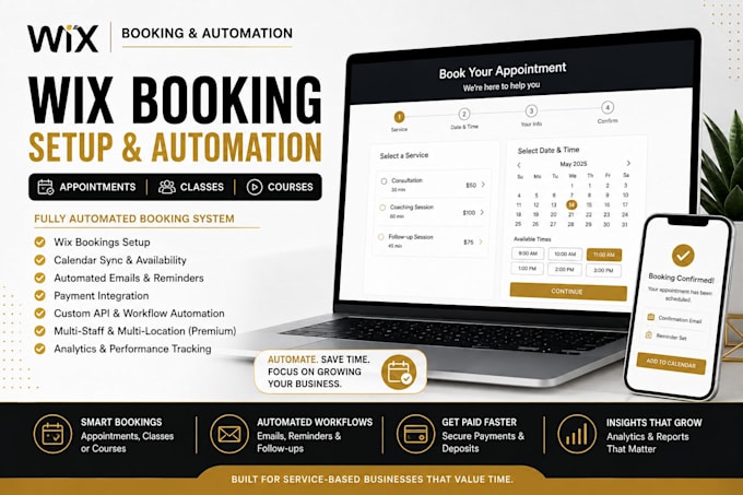 setup wix booking, appointment scheduling and automation