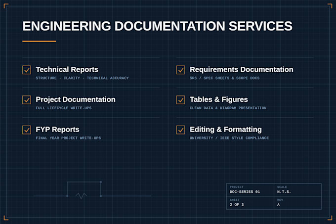 write engineering reports, project documents and fyp reports