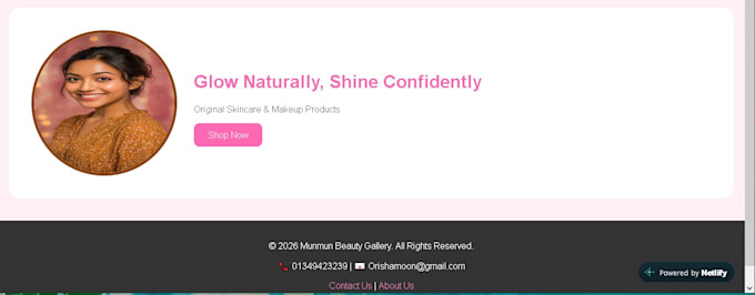 create beauty skincare website design