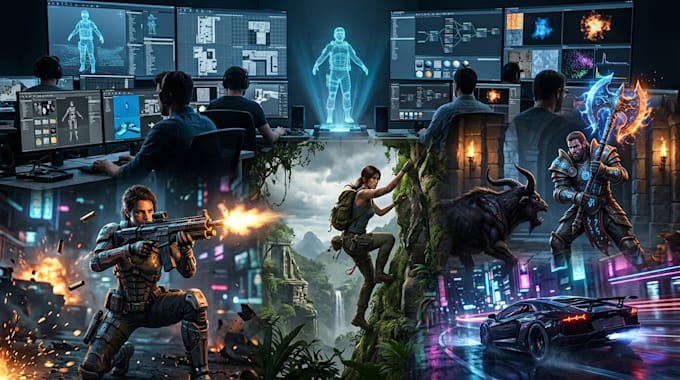 develop unity 2d 3d  and unreal engine games for PC and web app