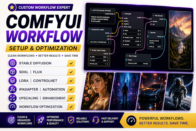 comfyui workflow stable diffusion sdxl flux lora controlnet ipadapter upscaling