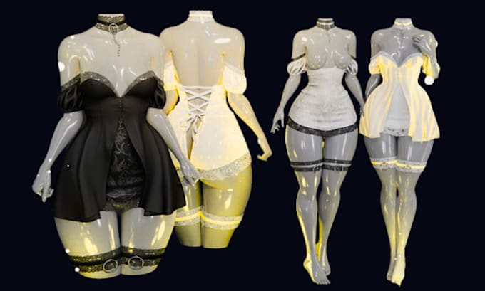 model custom vrchat outfit, vrchat assets, props accessories  3d vrchat clothing