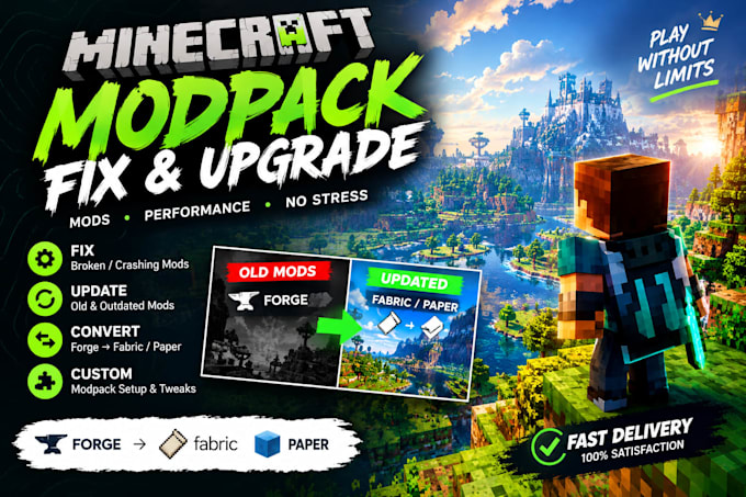 fix create minecraft modpack update old mods forge to fabric paper spigot
