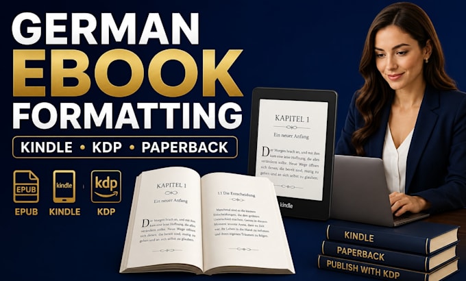 german ebook formatting, book formatting, kindle layout, amazon KDP paperback