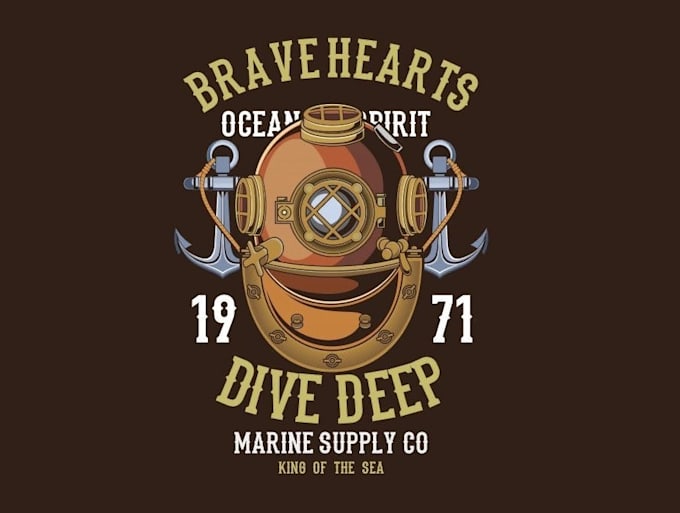 make eye catching scuba diving mascot logo design without any copyright concept