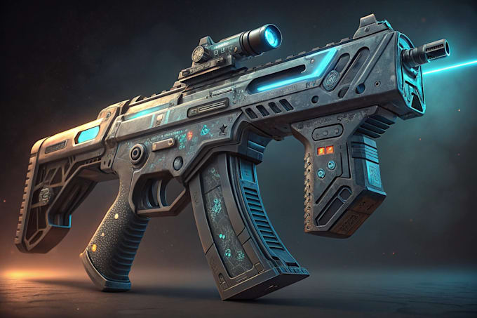 high quality weapon concept art for gaming and more