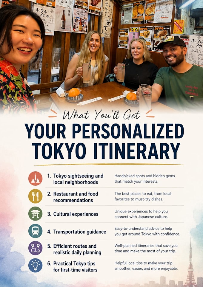 create a personalized tokyo itinerary by a local
