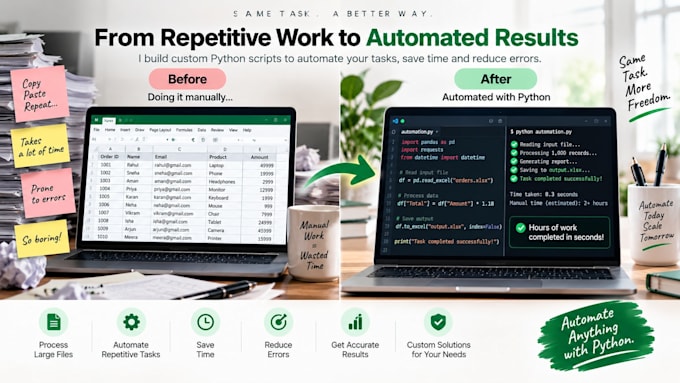 write a custom python script to automate your repetitive task